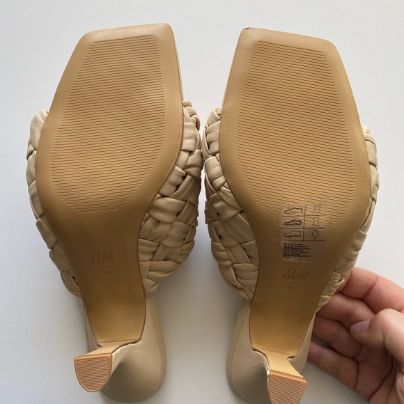 H&M Woven Leather Sandal Heels size 41 - Picture 4 of 4